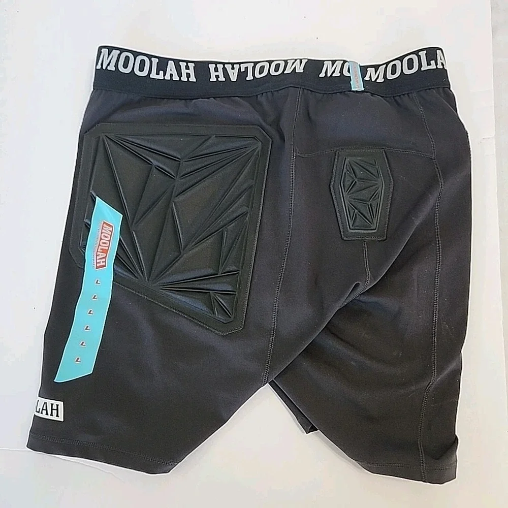 Moolah Kicks  Black Padded Compression Shorts Women's Large Active Elastic Sport